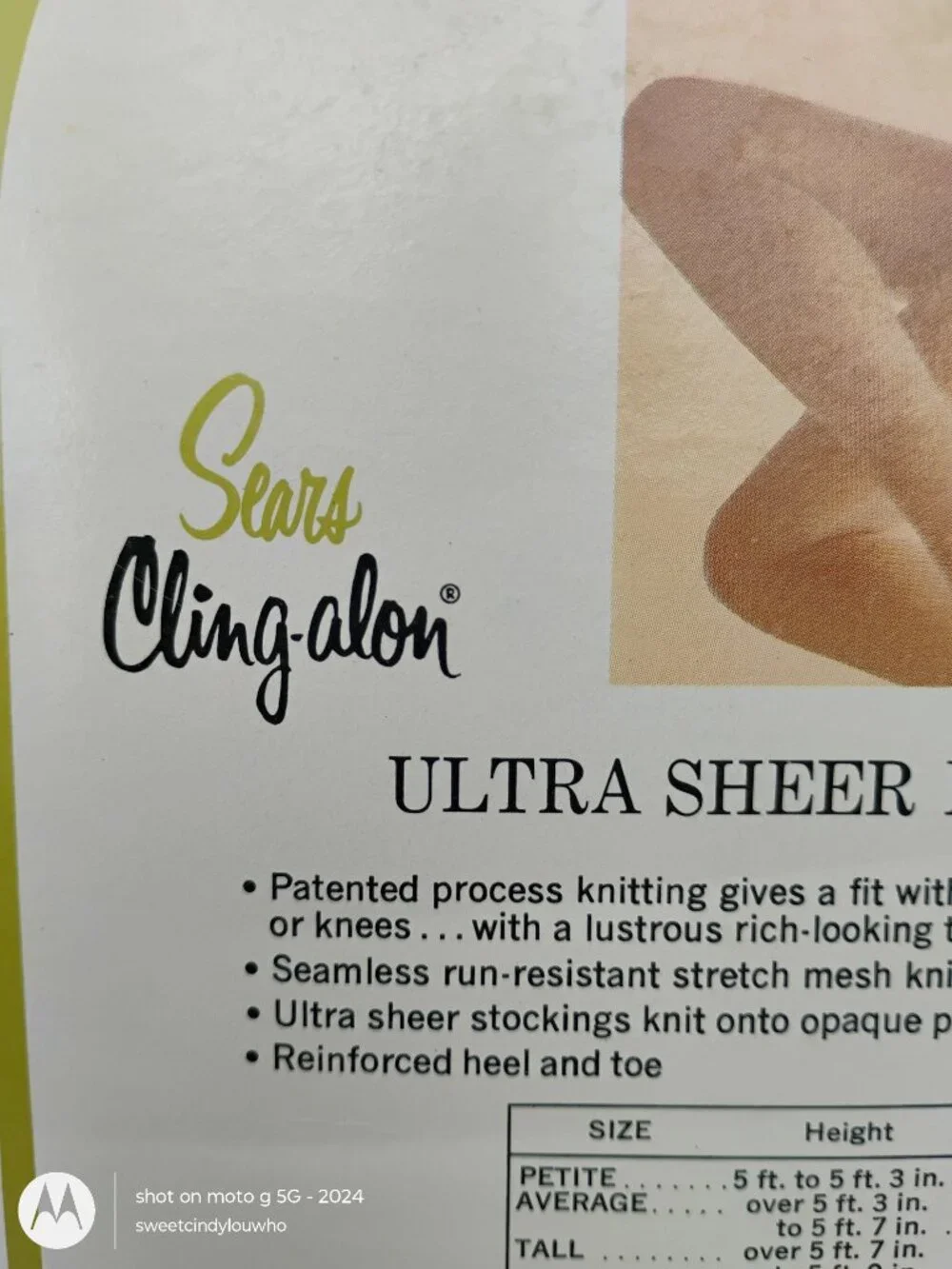 Sears Best Cling-alon ultra sheer panty hose NIP 70s new old stock Toast XL size